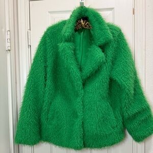 The Sky is The Limit Green Faux Fur Women's Jacket